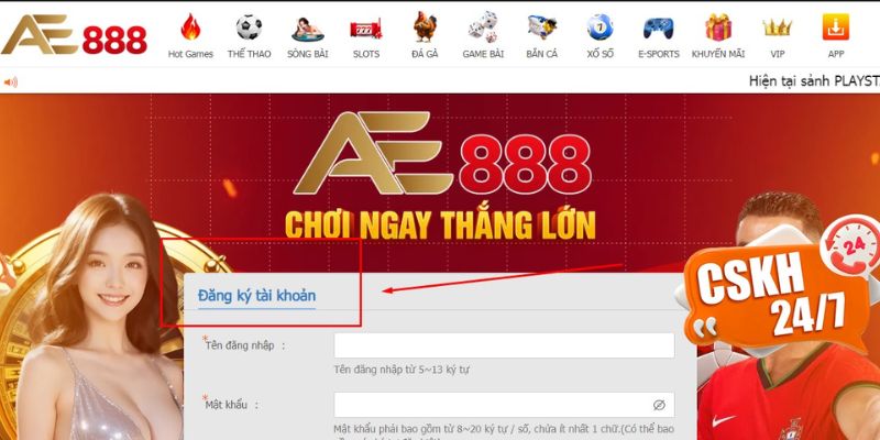 Hướng dẫn nhanh newbie quy trình đăng ký AE888 trong 2 phút 5 Điền form thông tin