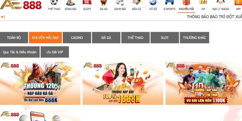 Khám phá các chương trình khuyến mãi AE888 cực khủng 5 Khuyến mãi AE888 hoàn tiền cược